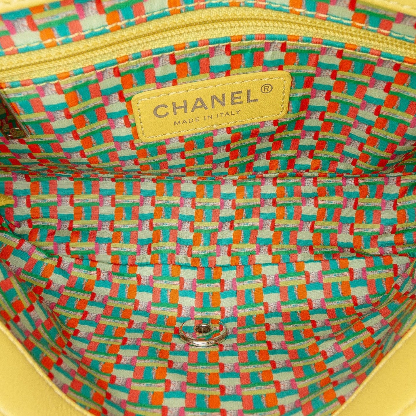Yellow Chanel Paris Seoul Small Rubber Coco Rain Flap Shoulder Bag