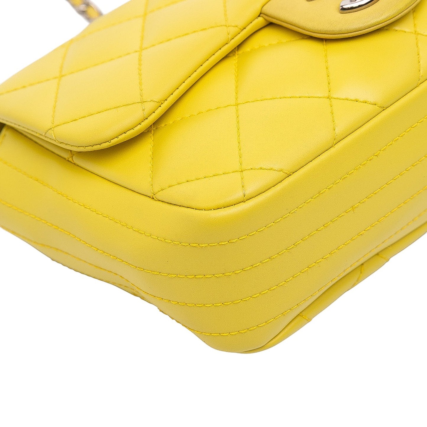 Yellow Chanel Paris Seoul Small Rubber Coco Rain Flap Shoulder Bag