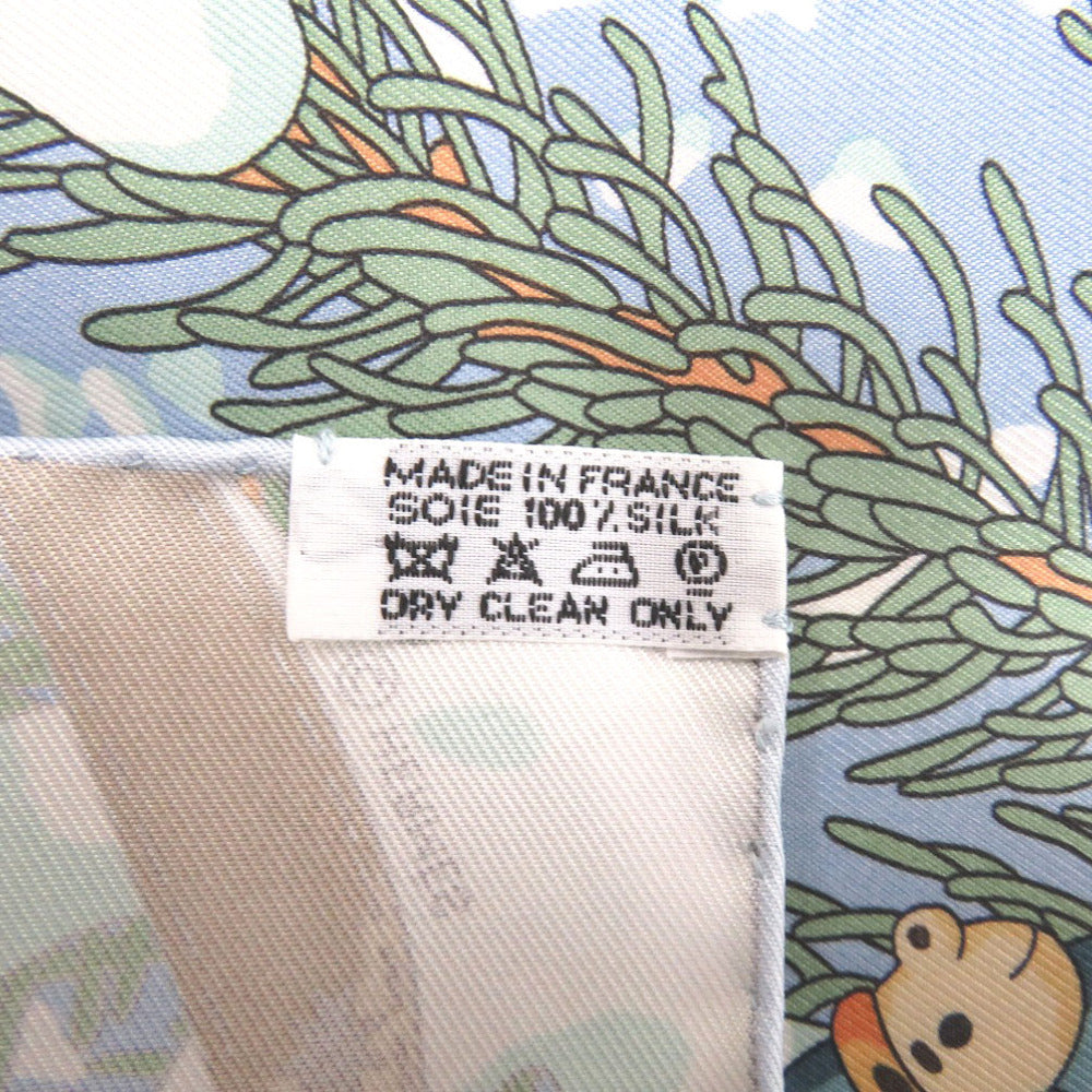 HERMES scarf silk Light blue Carre45 Petit Carre Noel at 24 Faubourg Christmas at 24 Faubourg Gavroche Women  d