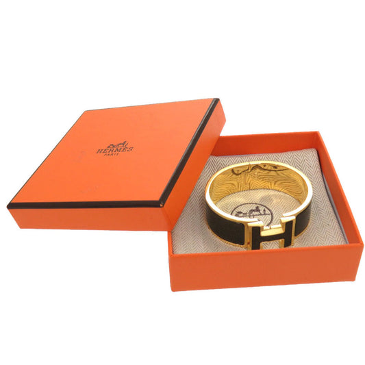 HERMES Bangle metal Noir de Re Click Crack H Glitter Women  d