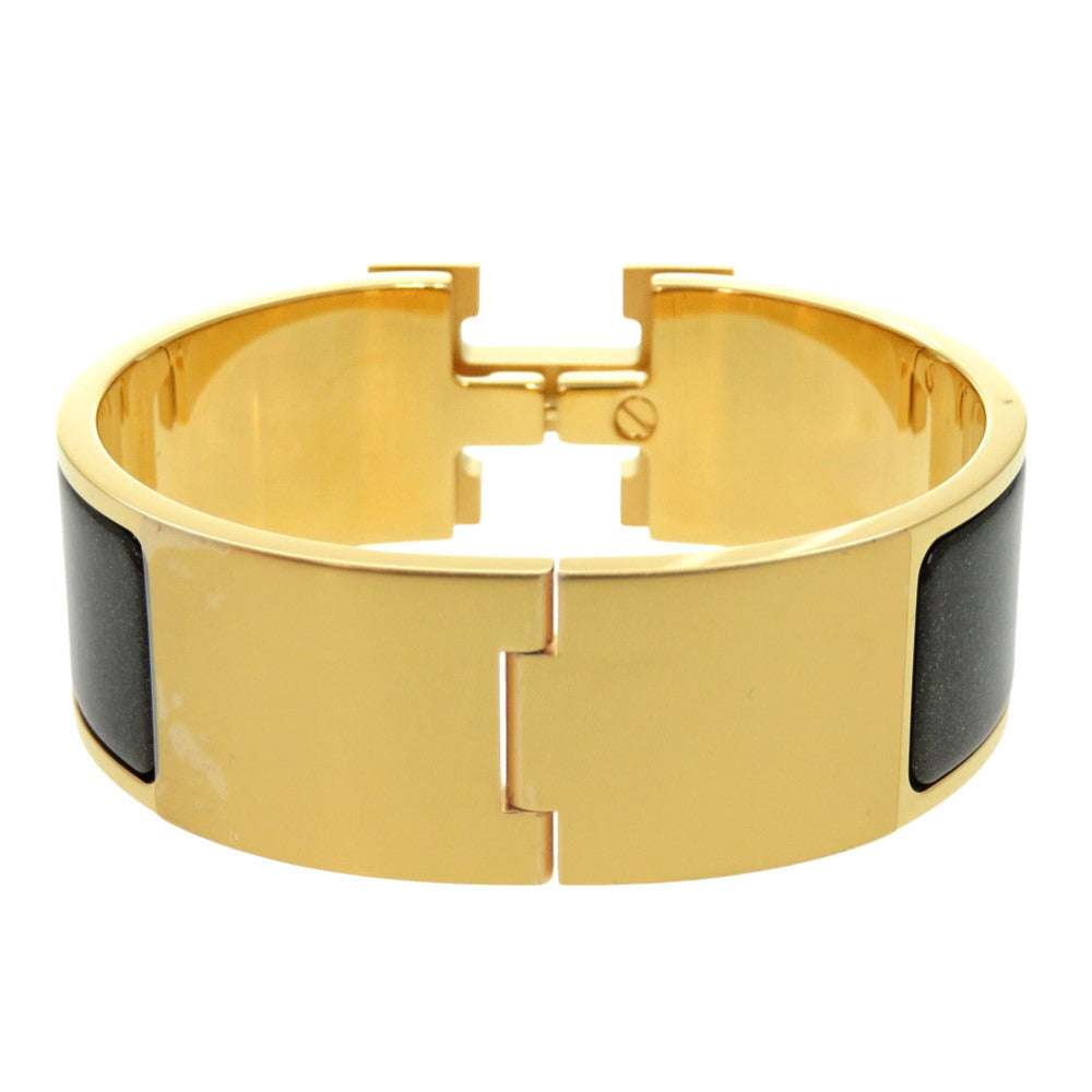 HERMES Bangle metal Noir de Re Click Crack H Glitter Women  d
