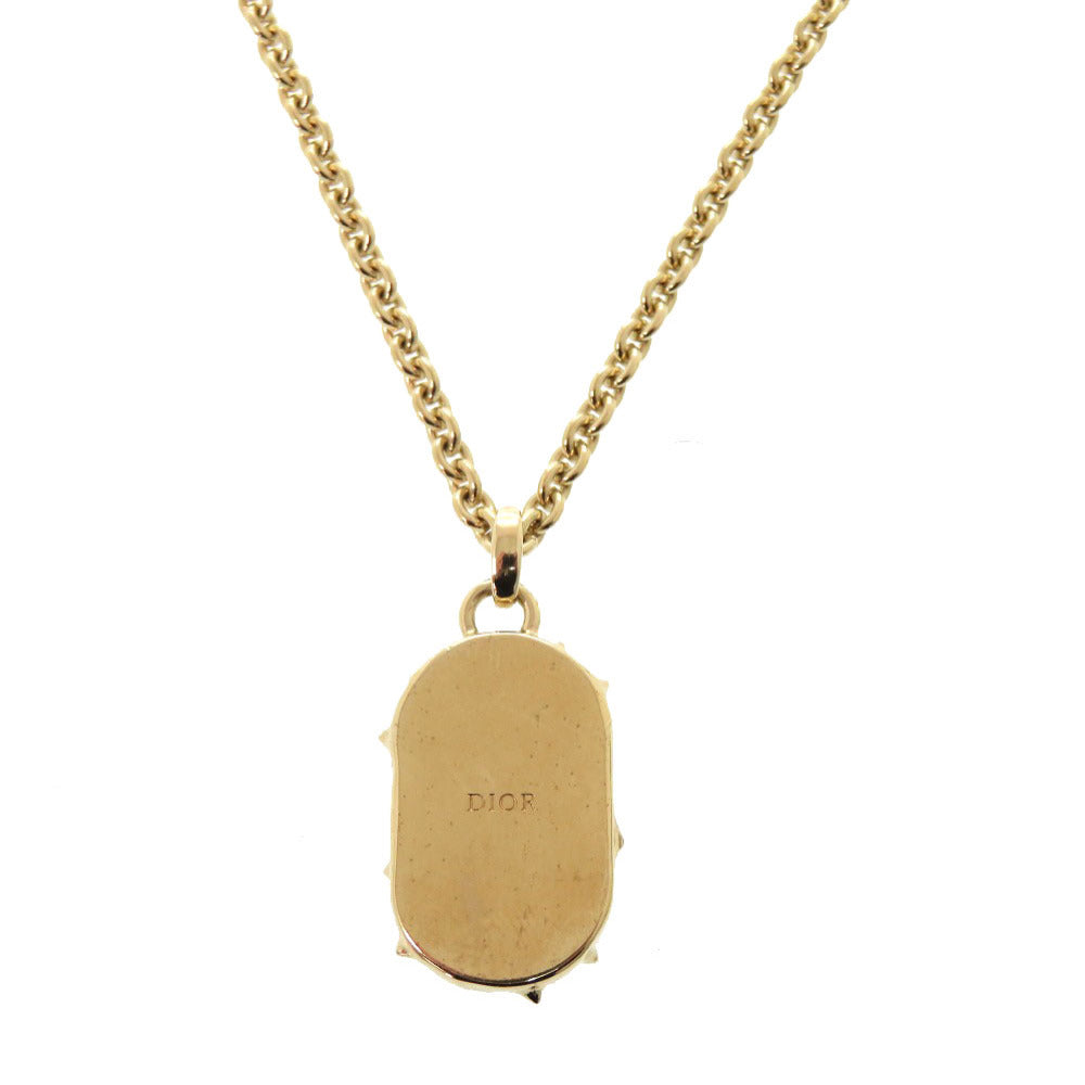 Dior Necklace metal blue CD icon logo Women