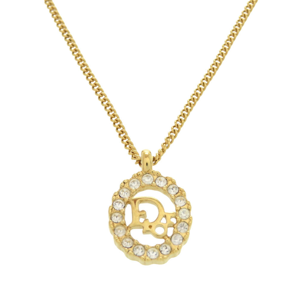 Christian Dior Necklace Stone gold logo   Women