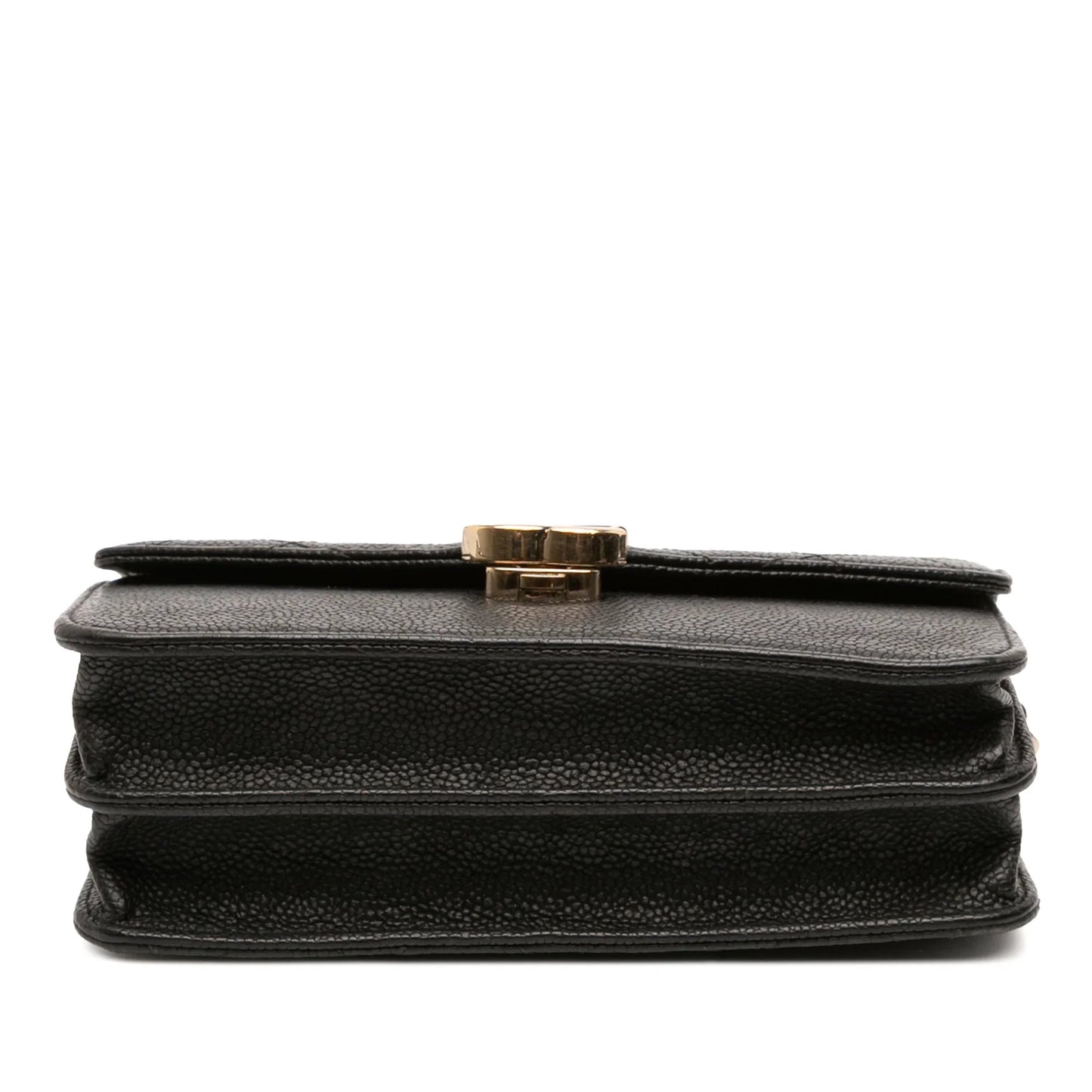 Black Chanel Paris-Cuba Square Quilted Caviar Thread Around Wallet On Chain Crossbody Bag