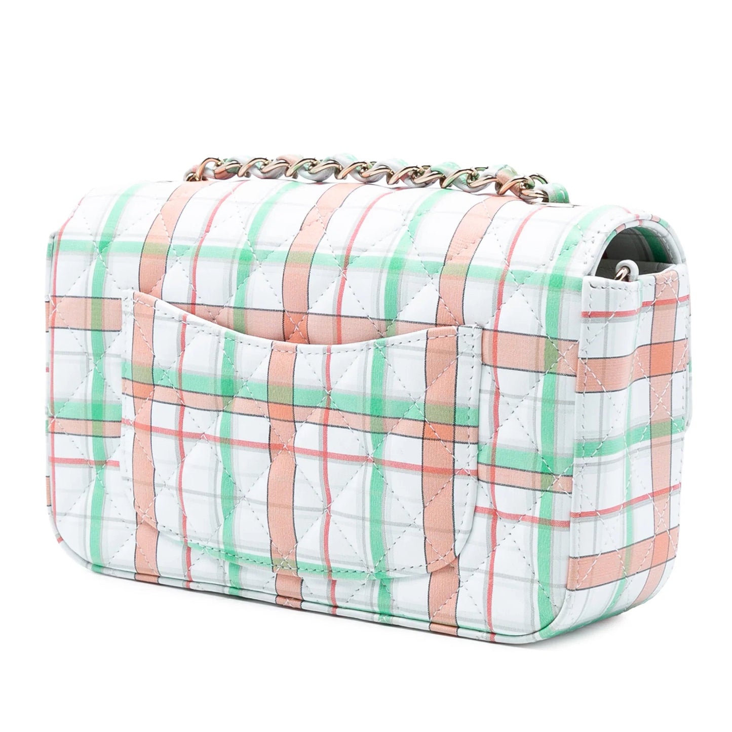Green Chanel Mini Rectangular Classic Printed Calfskin Single Flap Crossbody Bag