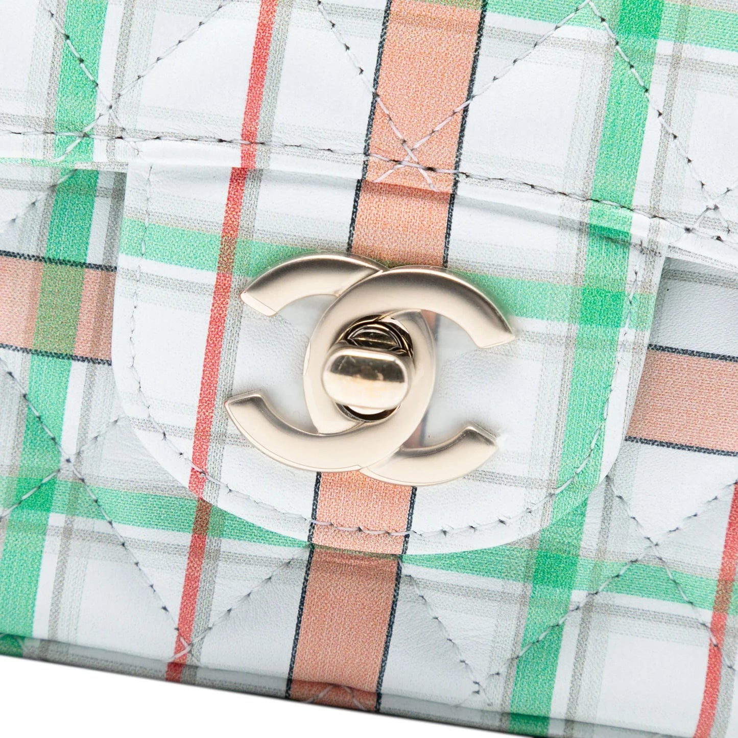 Green Chanel Mini Rectangular Classic Printed Calfskin Single Flap Crossbody Bag