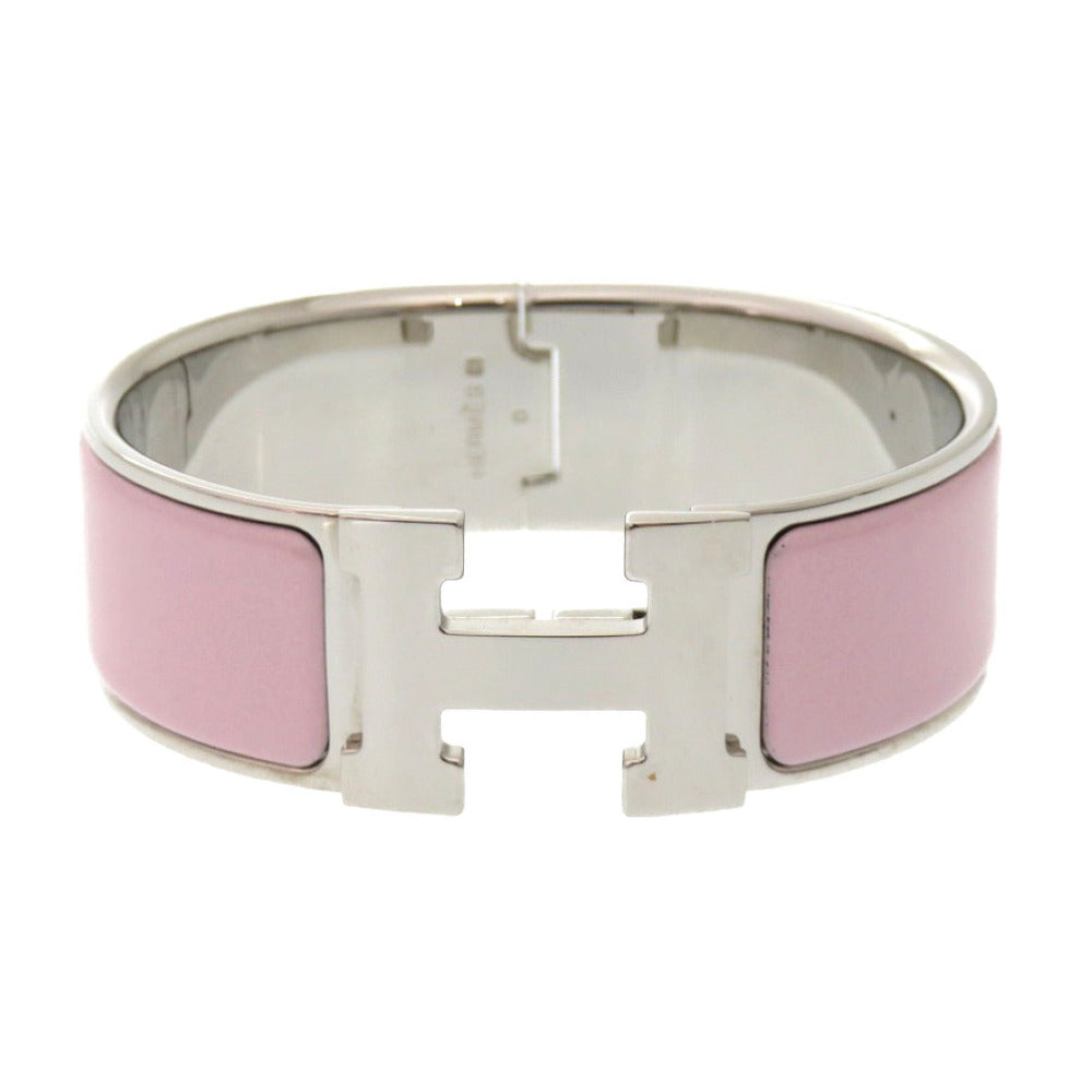 HERMES Bangle Palladium Plate pink Click crack GM Women  d