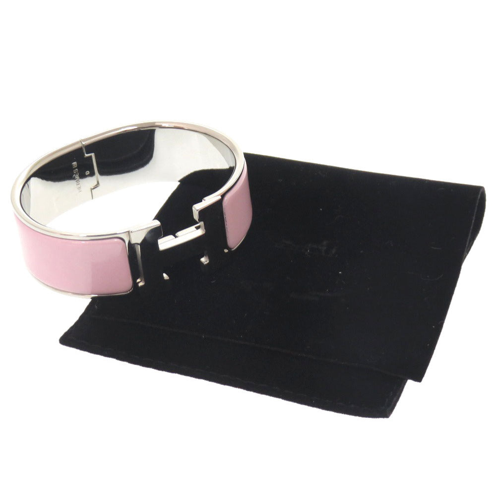 HERMES Bangle Palladium Plate pink Click crack GM Women  d