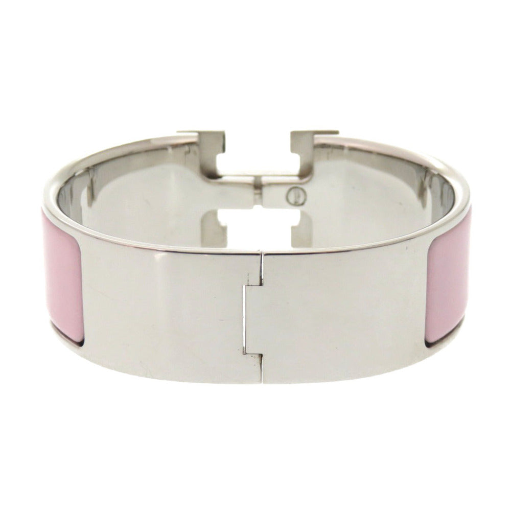 HERMES Bangle Palladium Plate pink Click crack GM Women  d