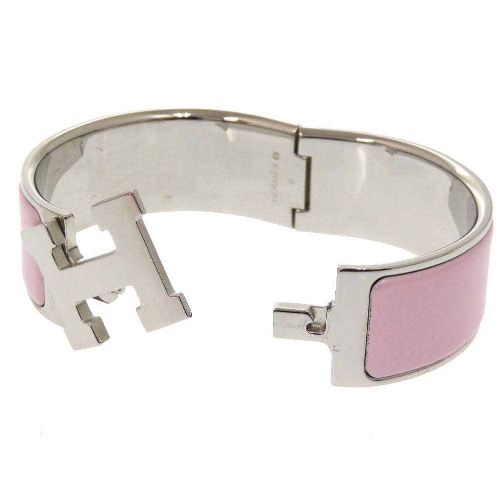 HERMES Bangle Palladium Plate pink Click crack GM Women  d