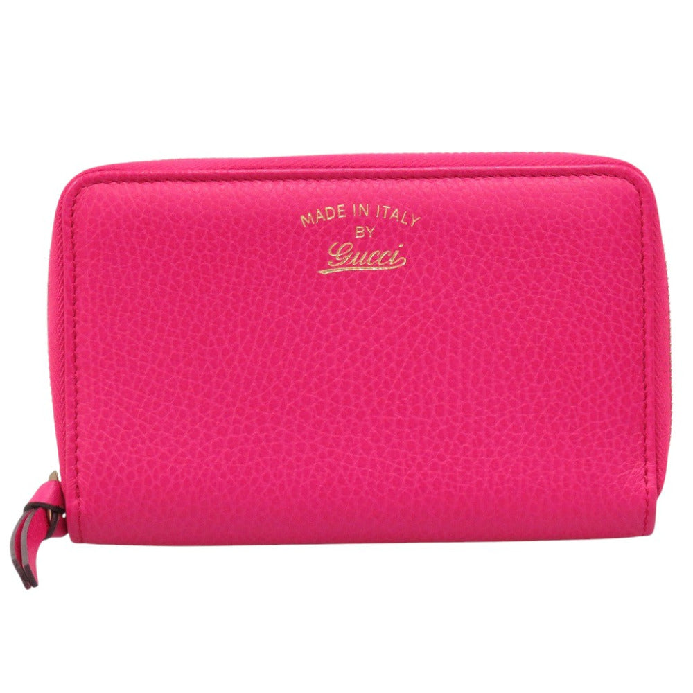 GUCCI Long Wallet Purse 354497 leather Fusha pink Swing Women