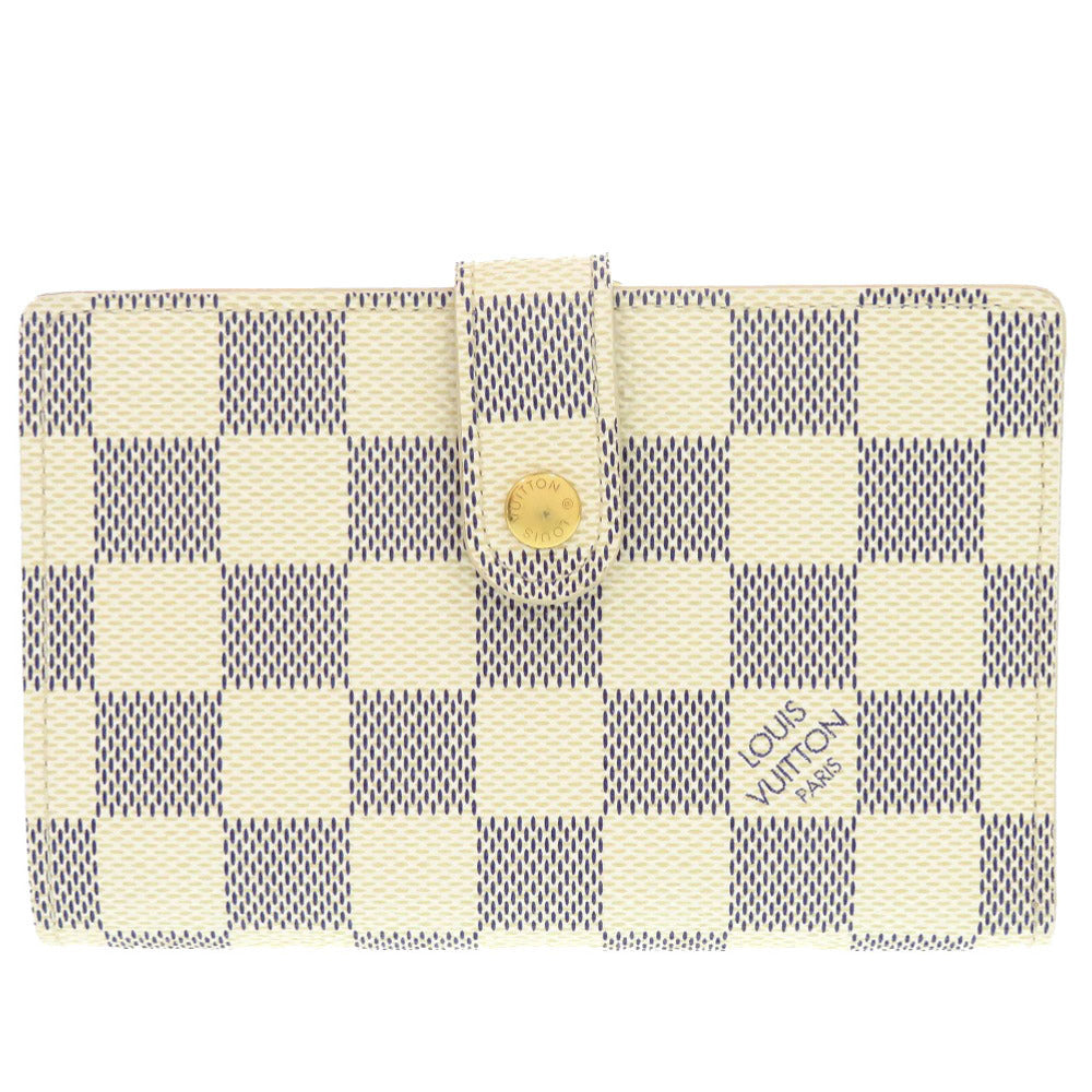 LOUIS VUITTON Bifold Wallet N61676 Damier Azur Canvas white Damier Azur Portefeuille Viennoiserie Women  d