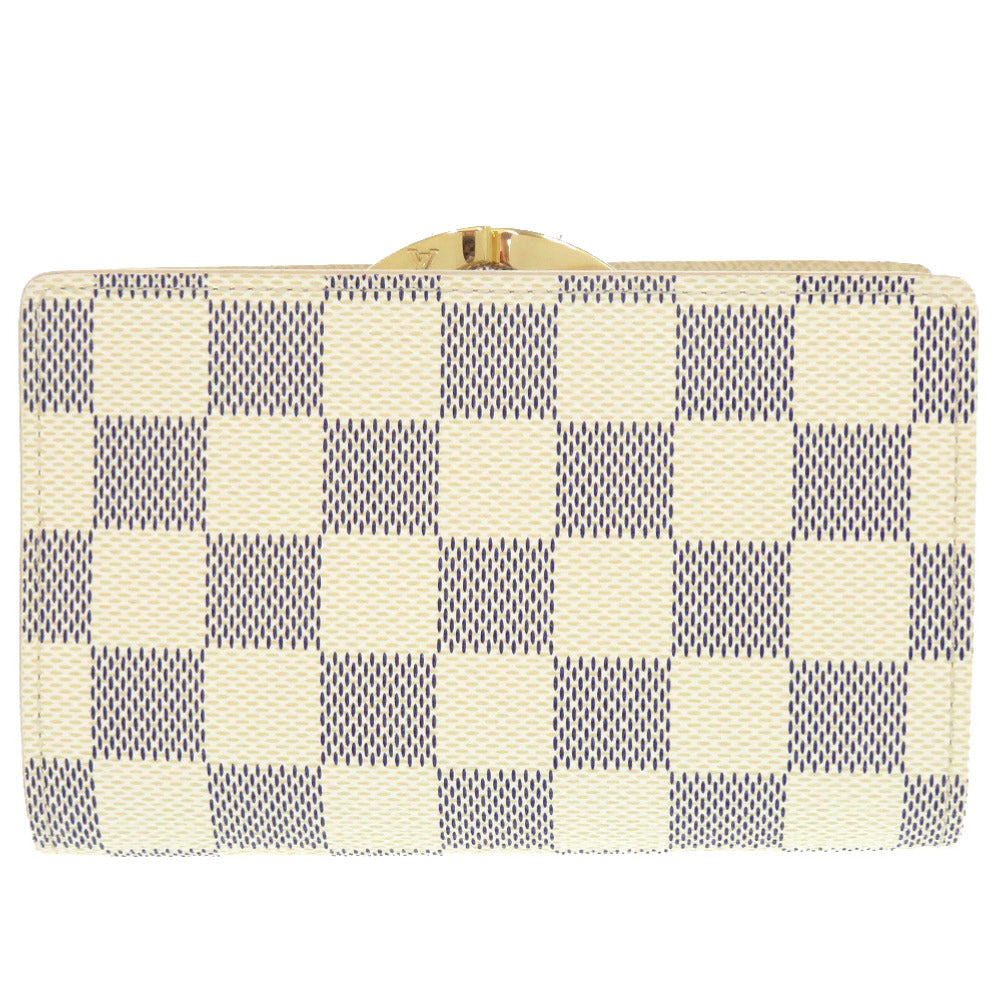LOUIS VUITTON Bifold Wallet N61676 Damier Azur Canvas white Damier Azur Portefeuille Viennoiserie Women  d