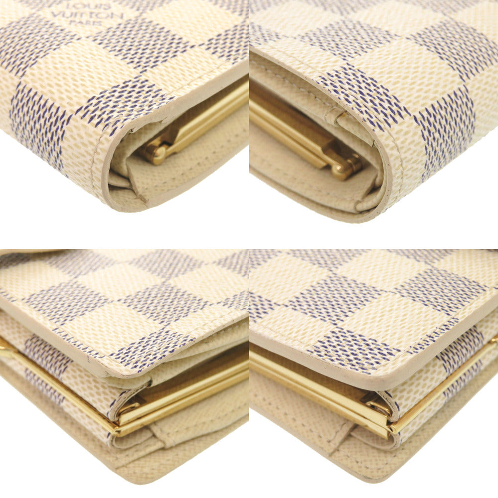 LOUIS VUITTON Bifold Wallet N61676 Damier Azur Canvas white Damier Azur Portefeuille Viennoiserie Women  d