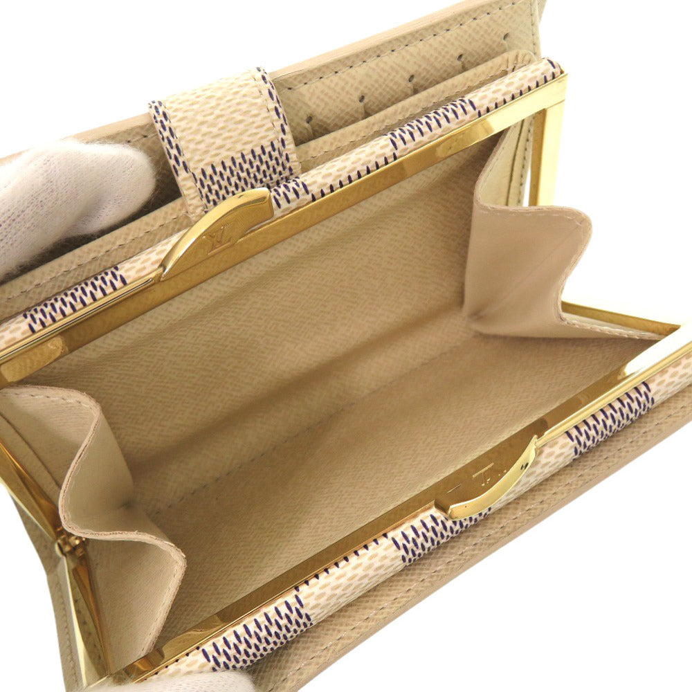 LOUIS VUITTON Bifold Wallet N61676 Damier Azur Canvas white Damier Azur Portefeuille Viennoiserie Women  d