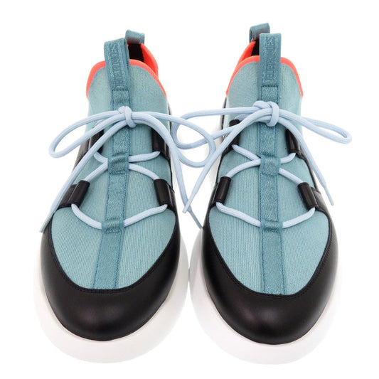 HERMES sneakers leather blue Duel 40