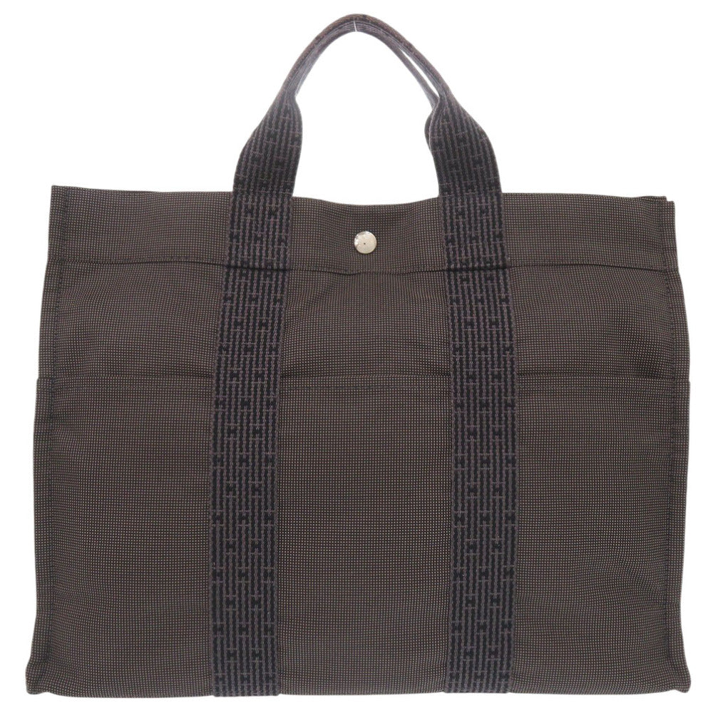 HERMES Tote Bag canvas gray Her Line Tote MM mens  d