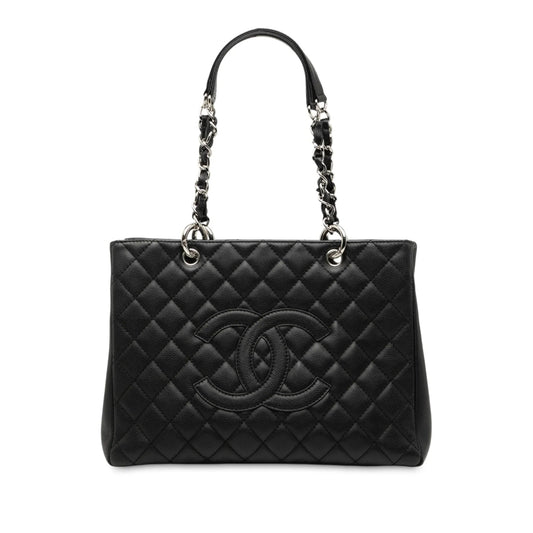 Black Chanel Caviar Grand Shopping Tote