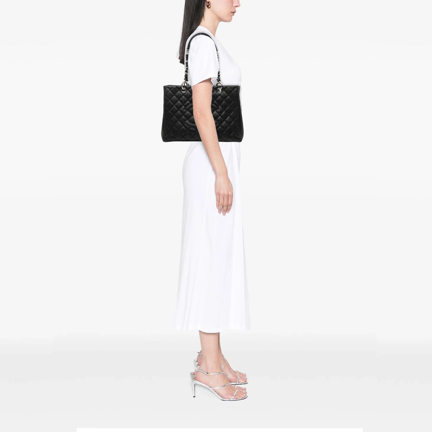 Black Chanel Caviar Grand Shopping Tote