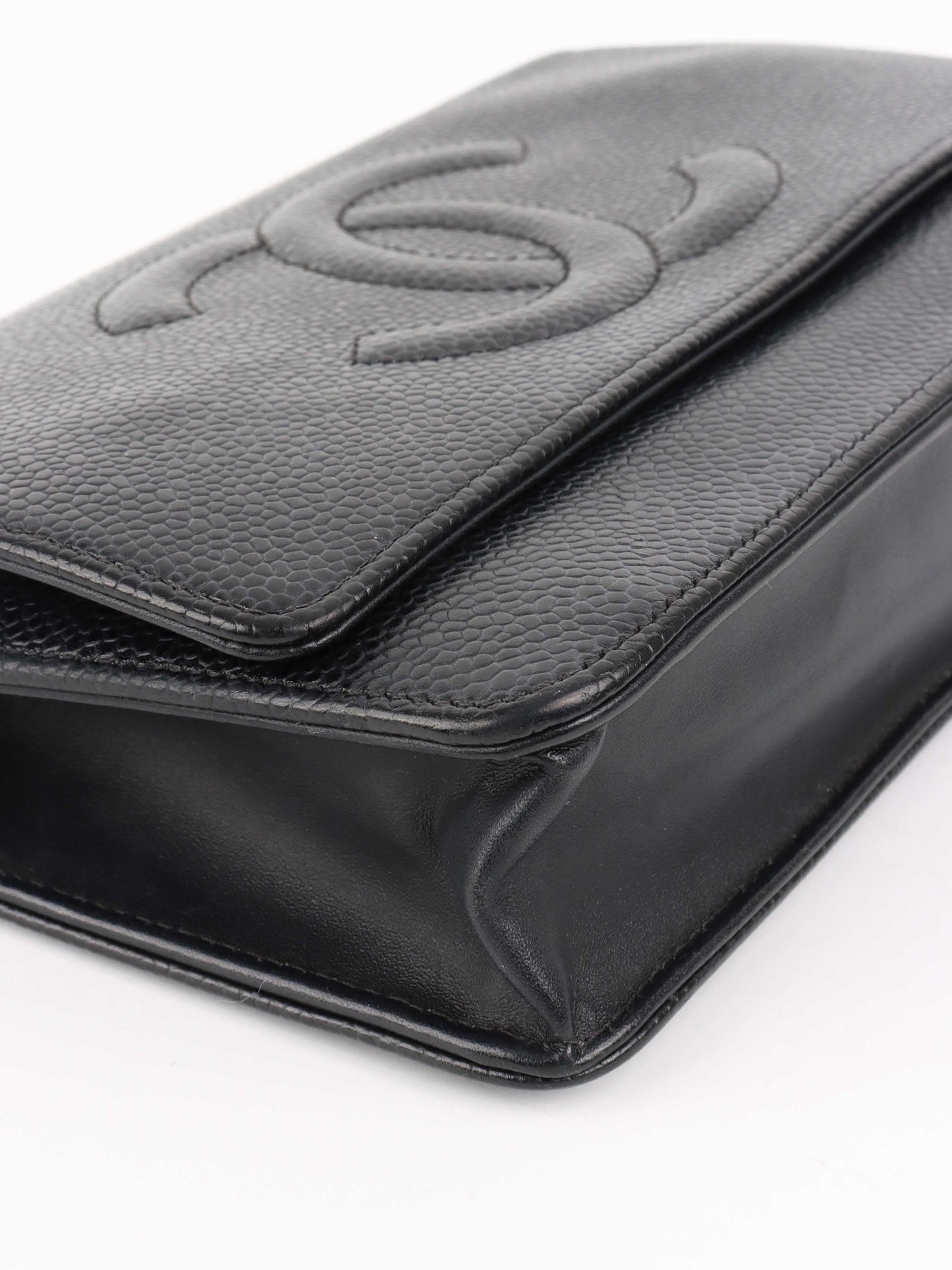 Chanel Black Caviar Wallet on Chain.