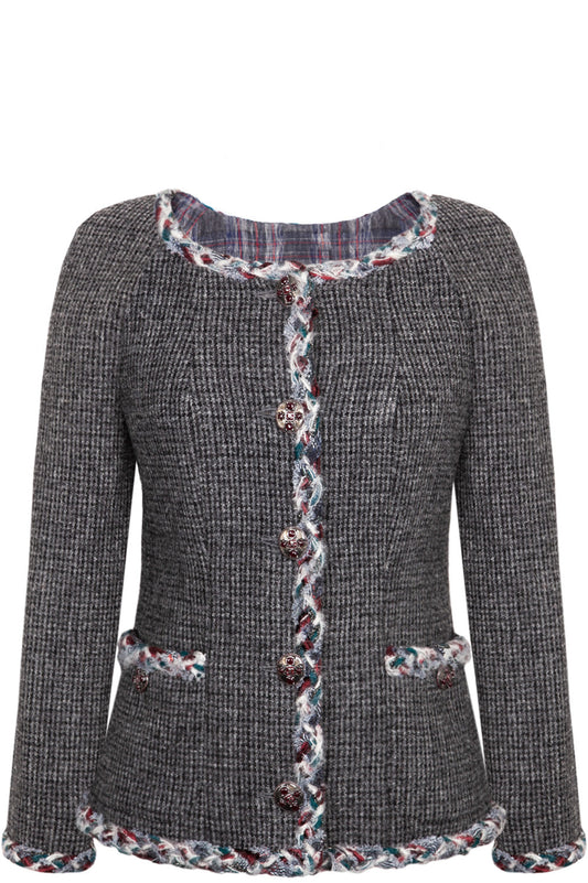 CHANEL Jacket Tweed Grey Paris Edinburg