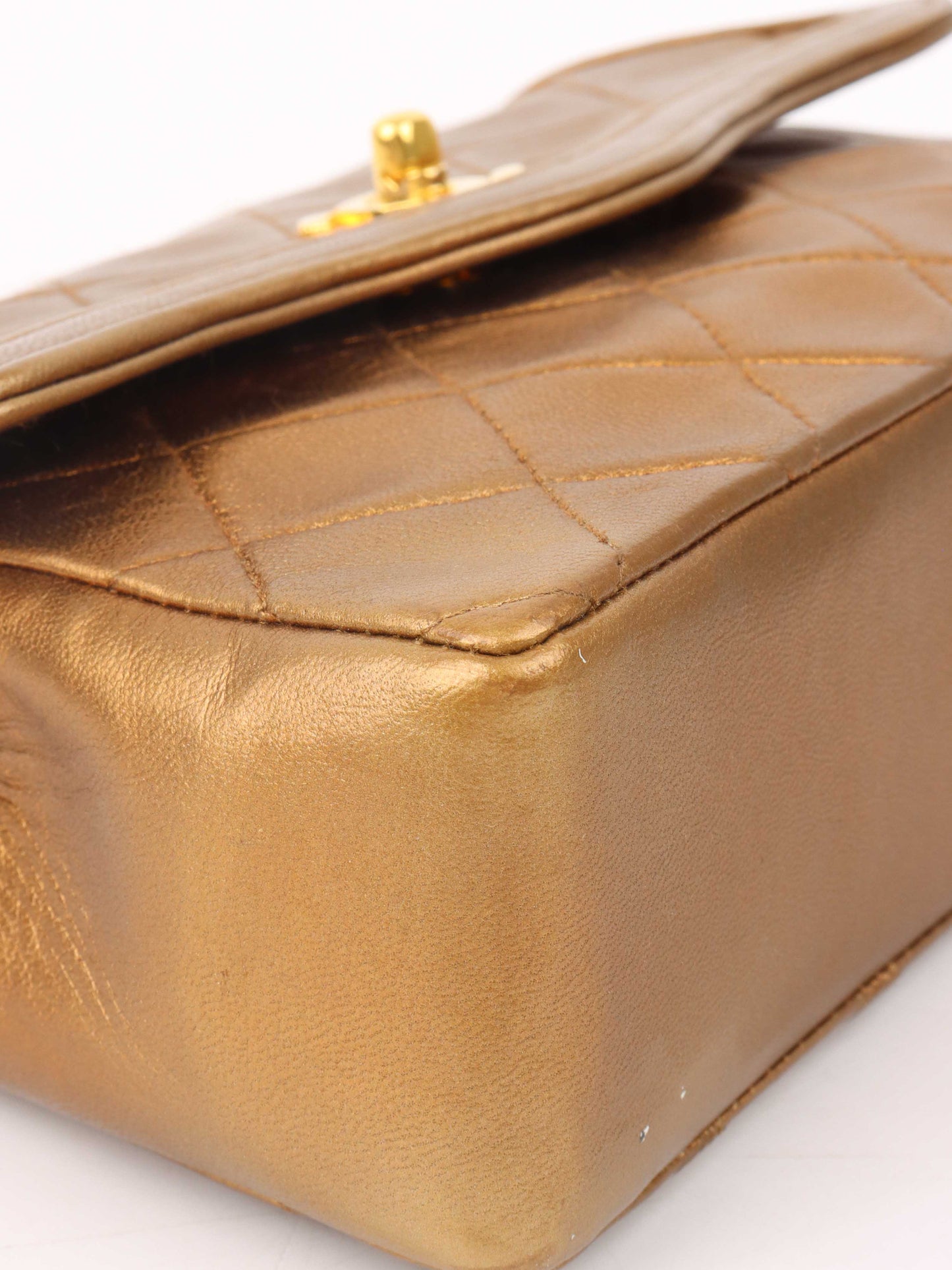 Chanel Gold Matellic   Chain Bag.
