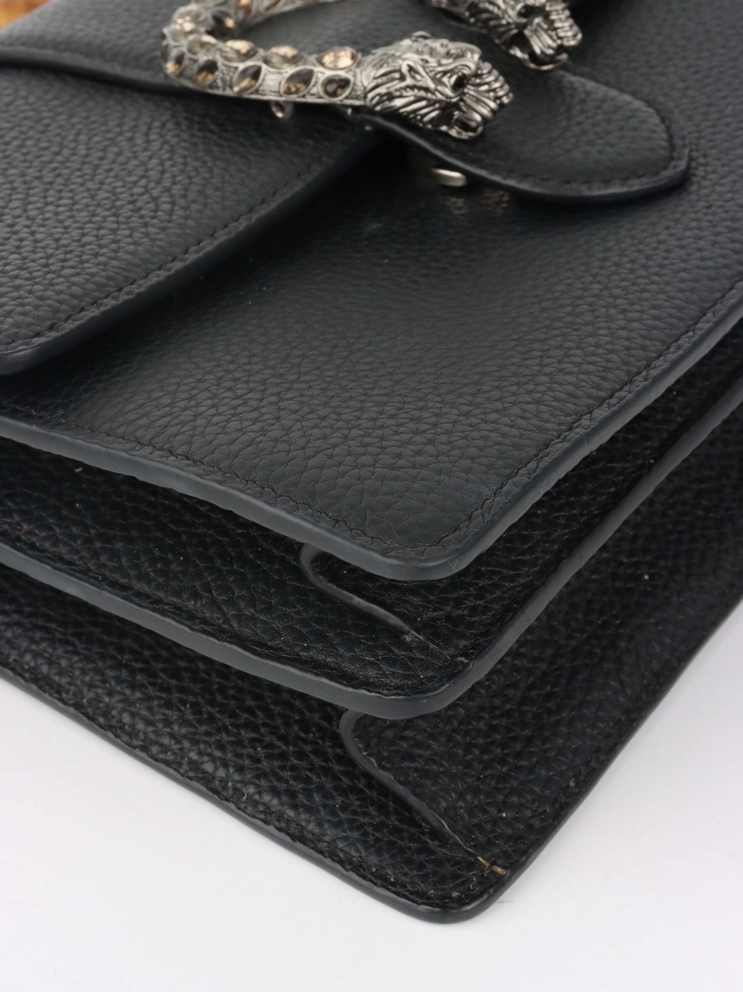 Gucci Black Dionysus bag with bamboo handle.