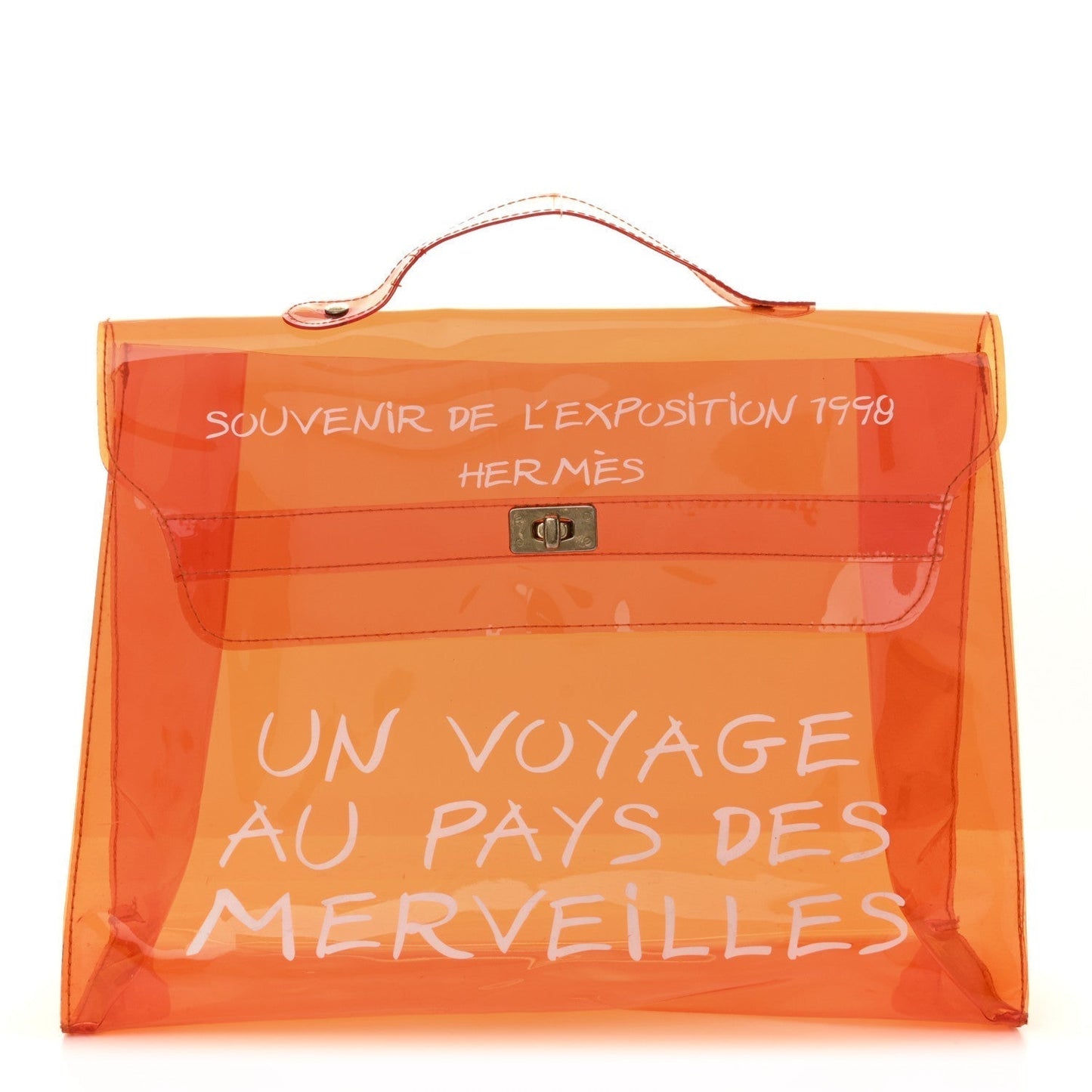 Hermes Vinyl Souvenir De L'Exposition Kelly Orange