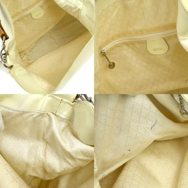Gucci   White And Gg Leather Hobo Bag