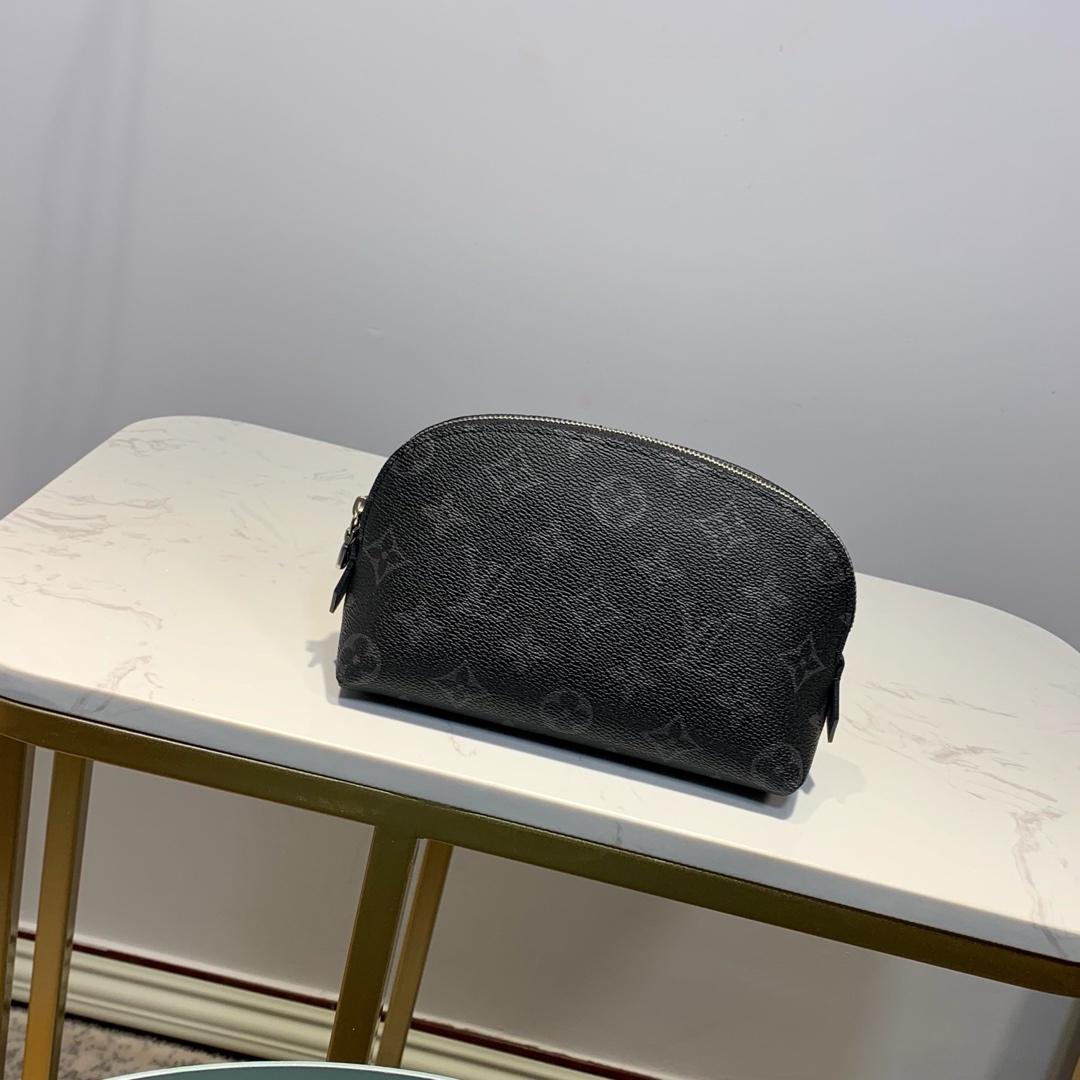 Top Quality Cosmetic Pouch PM Monogram Eclipse Canvas For Women, WoBags 7.5in/19cm Top Quality