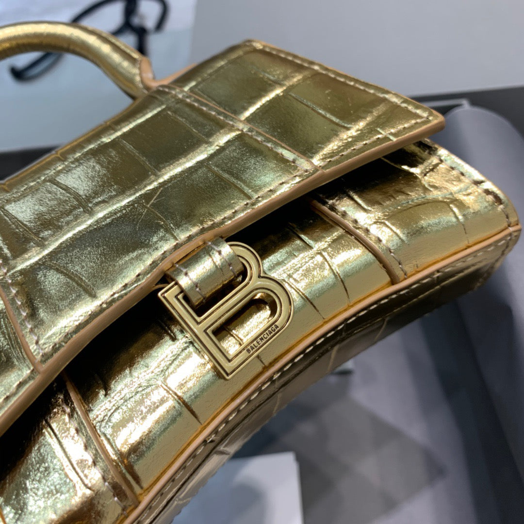 Top Quality Hourglass Mini Handbag In Gold, For Women,  Bags 4.7in/12cm