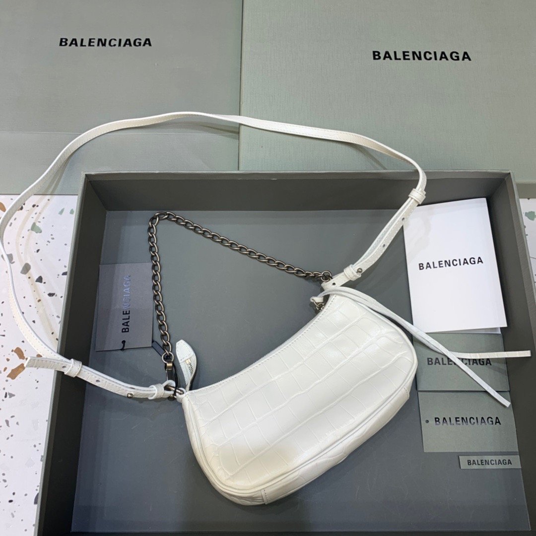Top Quality Le Cagole Mini Bag With Chain In White, For Women,  Bags 8.2in/21cm