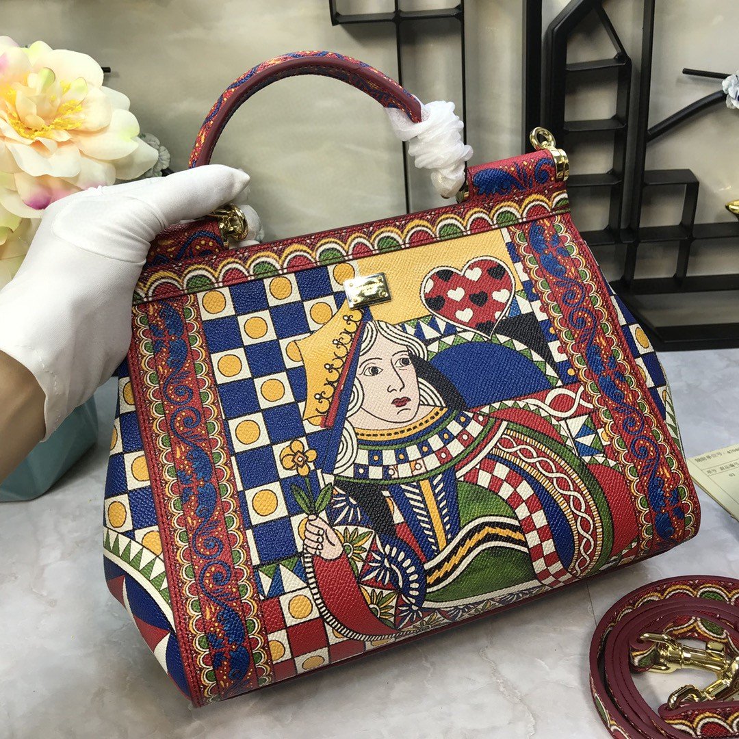 Top Quality 90s Sicily Bag With Logo Print Multicolor For Women 10.2in/26cm Top Quality