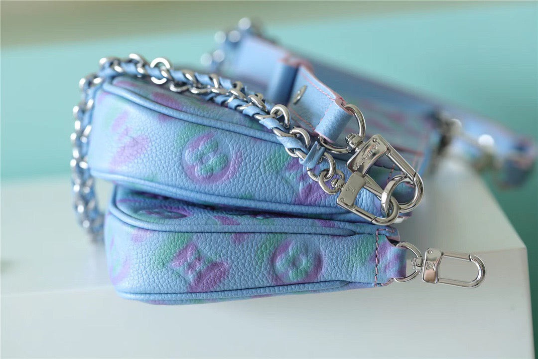 Top Quality Multi Pochette Accessoires Monogram Empreinte Blue For Women, Womens Handbags 9.4in/24cm Top Quality 