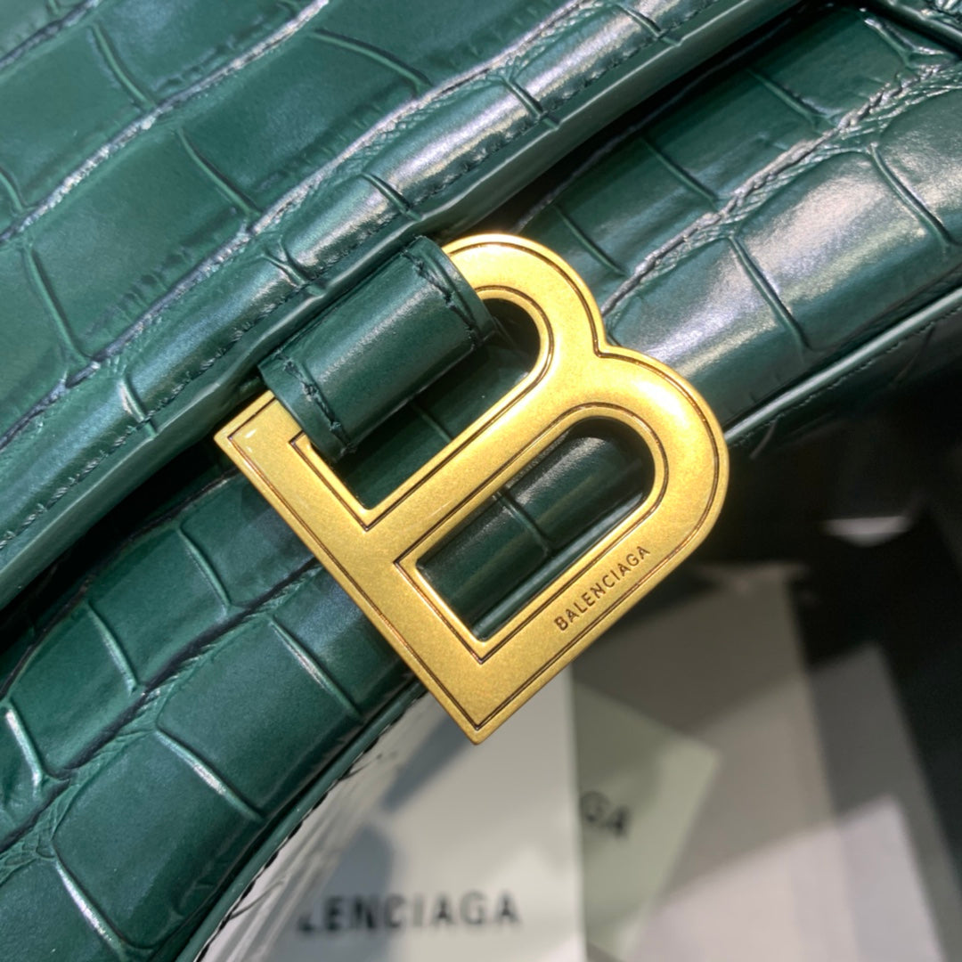 Top Quality Hourglass Small Handbag In Dark Green, For Women,  Bags 9in/23cm