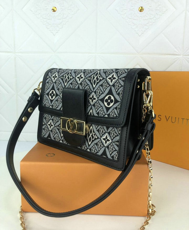 Top Quality Dauphine MM Monogram Flowers Gray For Women,  Shoulder And Crossbody Bags 9.8in/25cm Top Quality M57211