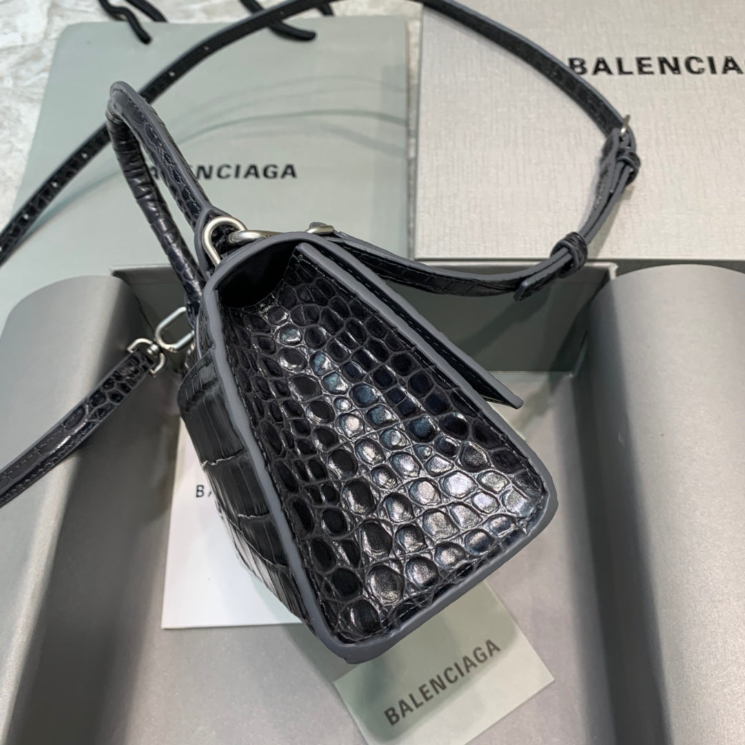 Top Quality Hourglass XS Handbag In Dark Grey, For Women,  Bags 7.4in/19cm 5935461LR6Y1309