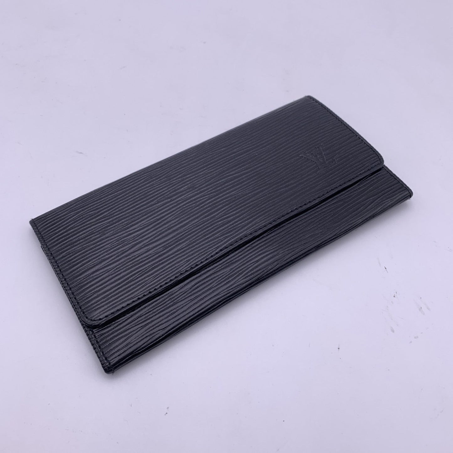 LOUIS VUITTON Malletier   Black Epi Leather Bifold Bill Wallet