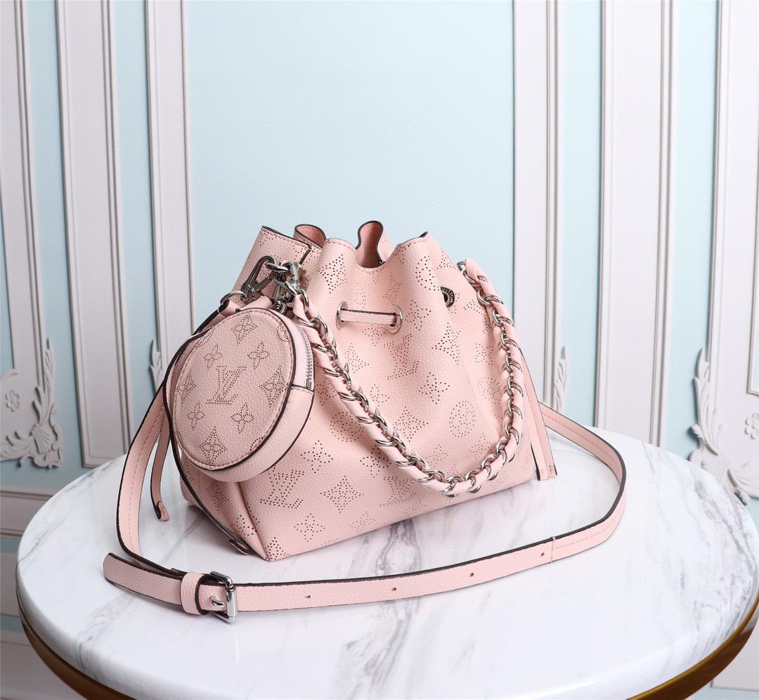 Top Quality Bella Bucket Bag Mahina Magnolia Pink For Women, Womens Handbags, Shoulder And Crossbody Bags 7.5in/22cm Top Quality M57068