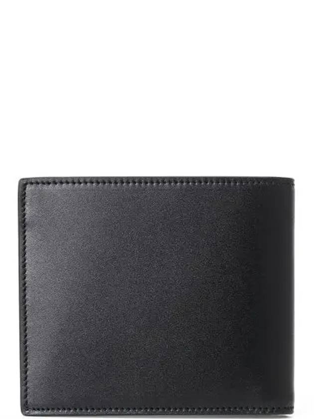 Luxury Saint Laurent Trending 2025 Smooth Leather Classic Logo Half Wallet Black