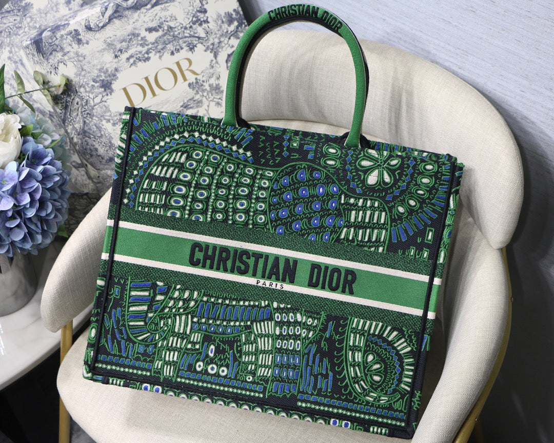 Top Quality Large Book Tote Green Multicolor, For Women, Womens Handbags 16.5in/42cm CD