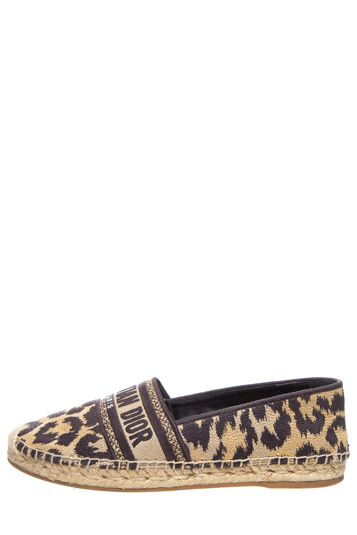 Christian Dior Beige & Black Cheetah Print Espadrille SZ 39