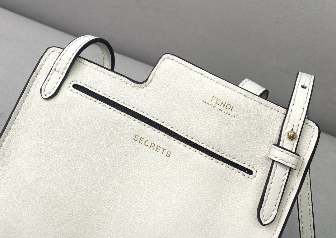 Top QualityTop Quality Bustine 2 Pockets Mini White Bag For Woman 16cm/6in
