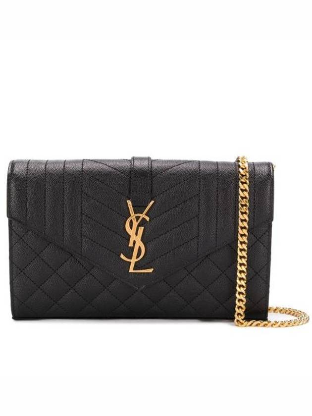 Luxury Saint Laurent Trending 2025 Cassandre Monogram Chain Cross Bag Black