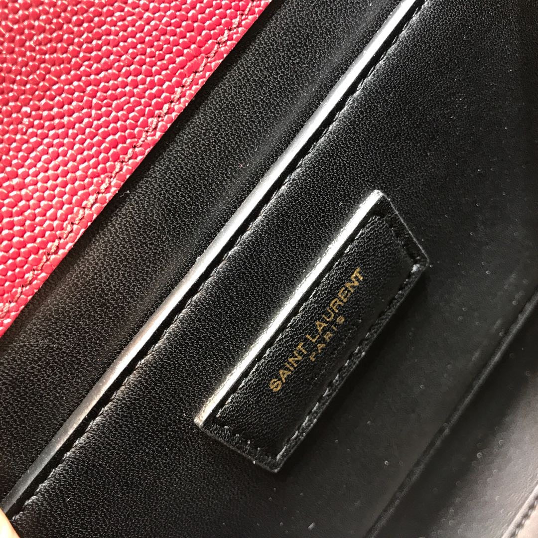 YSSL Cassandra Medium Top Handle Bag In Grain Burgundy For Women 9in/24.5cm YSL  578000BOW0W6475