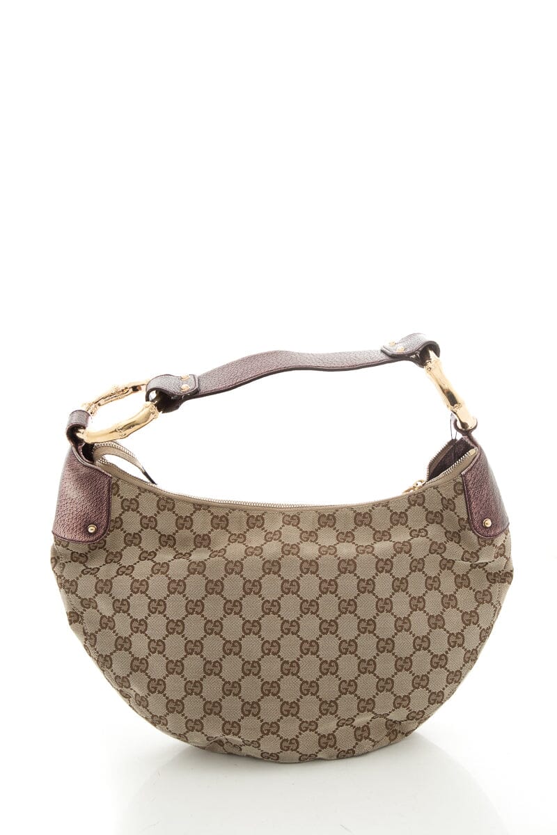 Gucci Tom Ford Era   Monogram Crescent Shape Handbag