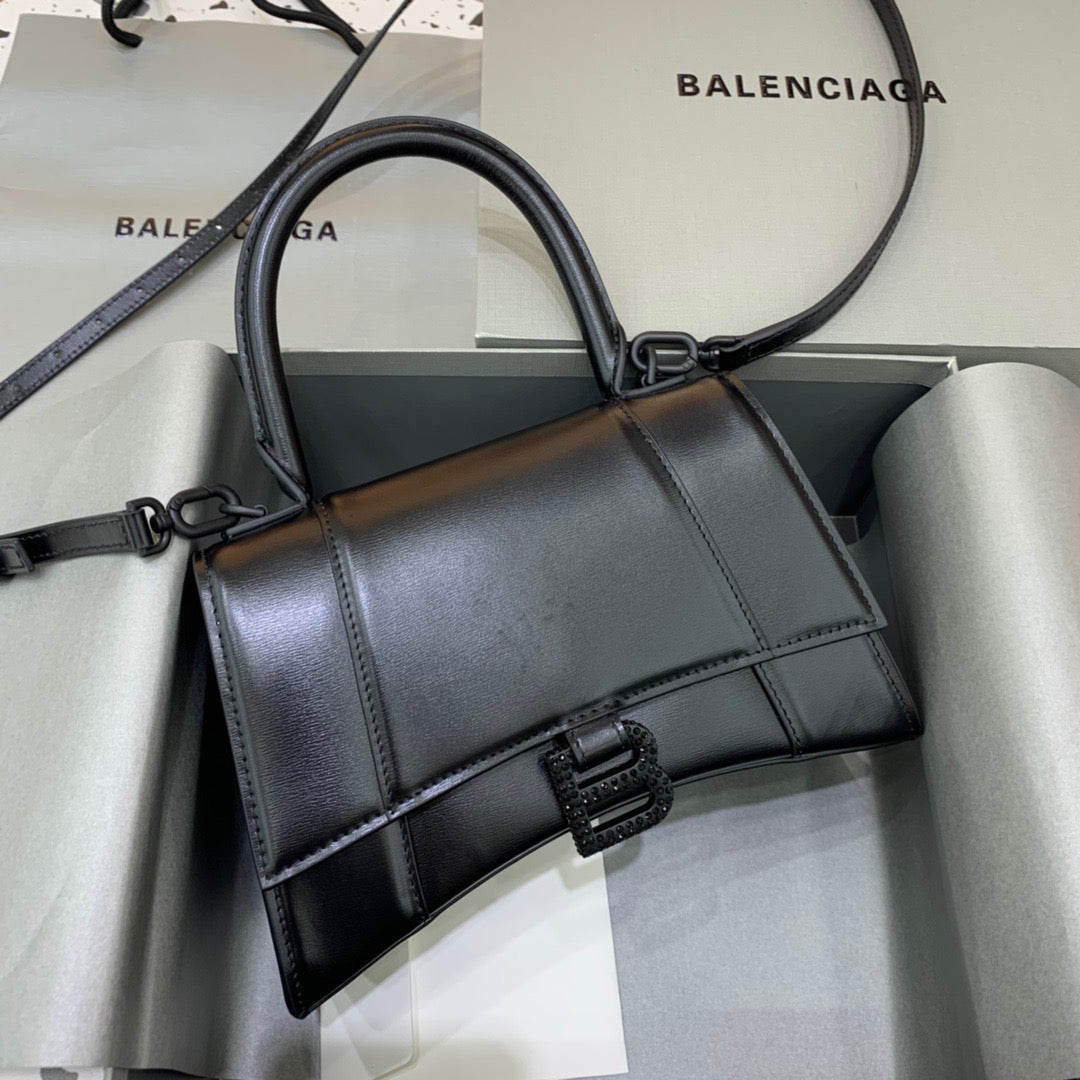 Top Quality Hourglass Small Handbag In Black, For Women,  Bags 9in/23cm