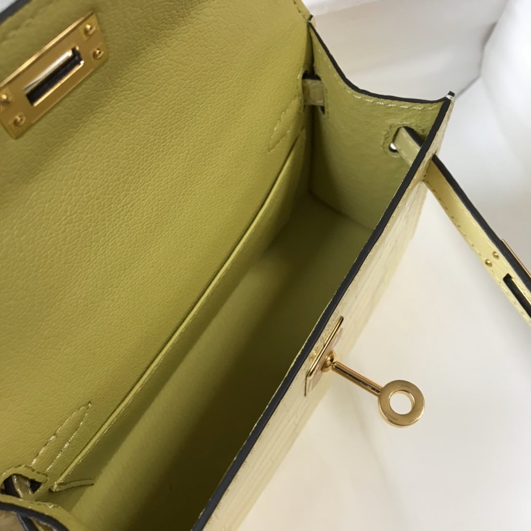 Top Quality Kelly Cream For Women Gold Toned Hardware 7.8in/20cm
