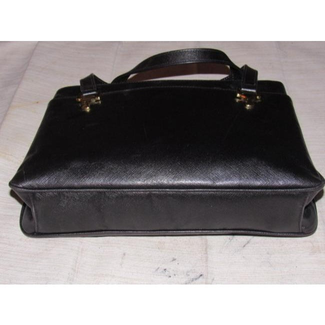 Gucci   Black Textured Coated Leather Patent Shoulder Bag