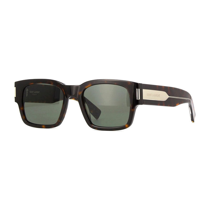 Saint Laurent Sunglasses Square Full Rim, Dark Havana Frame and Grey Lens SL617002